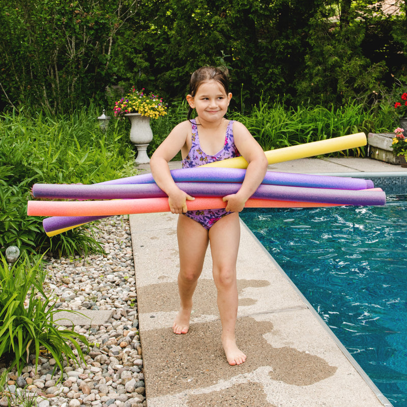 Big Joe Foam Swim Noodles, Assorted Colors, Coral, Purple, Yellow